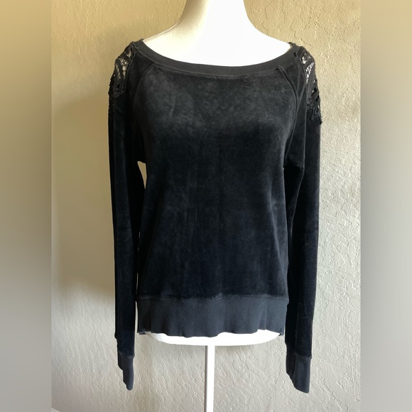 Pam & Gela Tops - Pam & Gela velvet and lace top